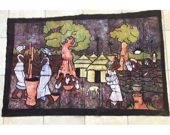 Suspension murale en macramé CHANDRA marron de luxe : art de la fibre