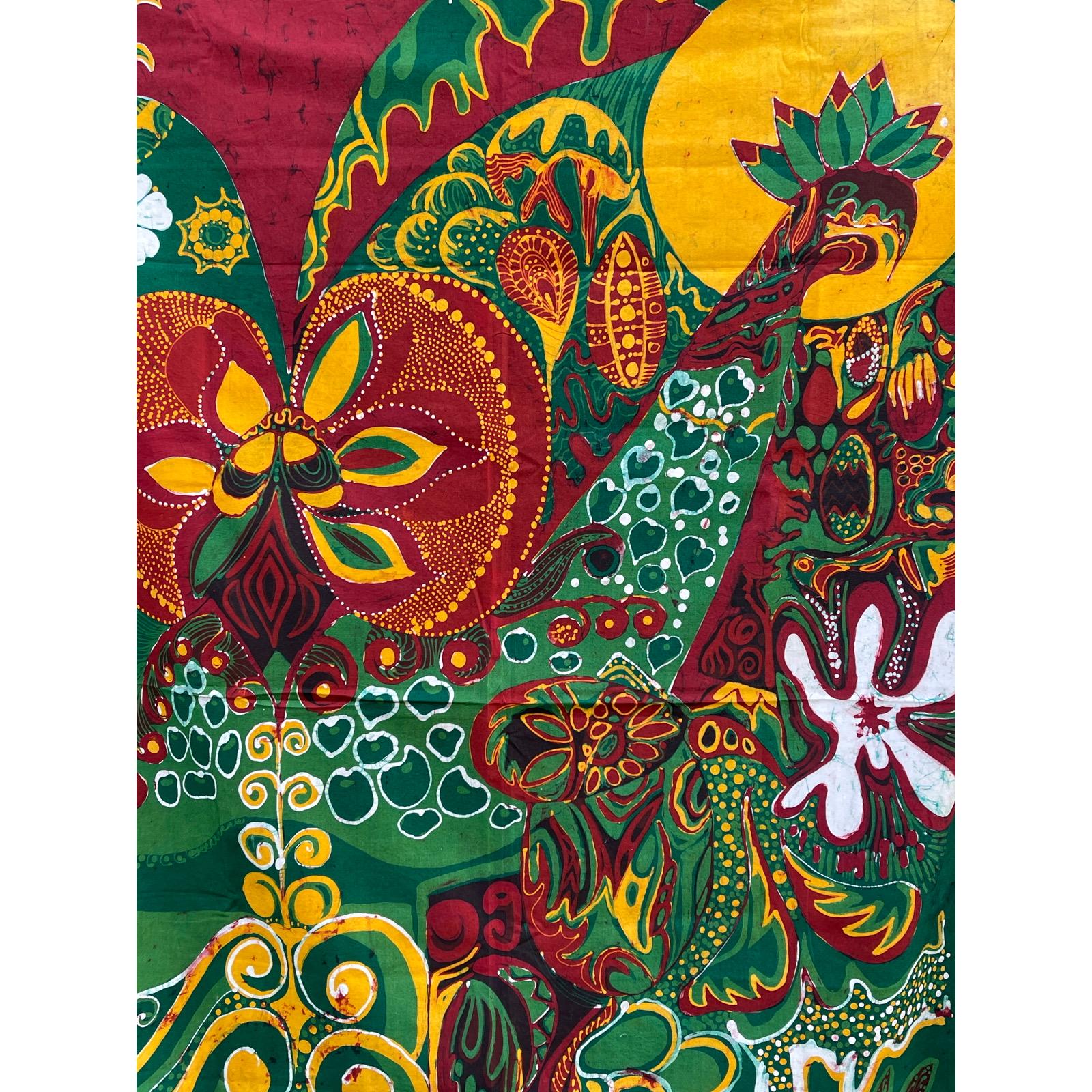 Vintage Batik Wall Hanging: Swedish Textile Art, Signed Sonia T