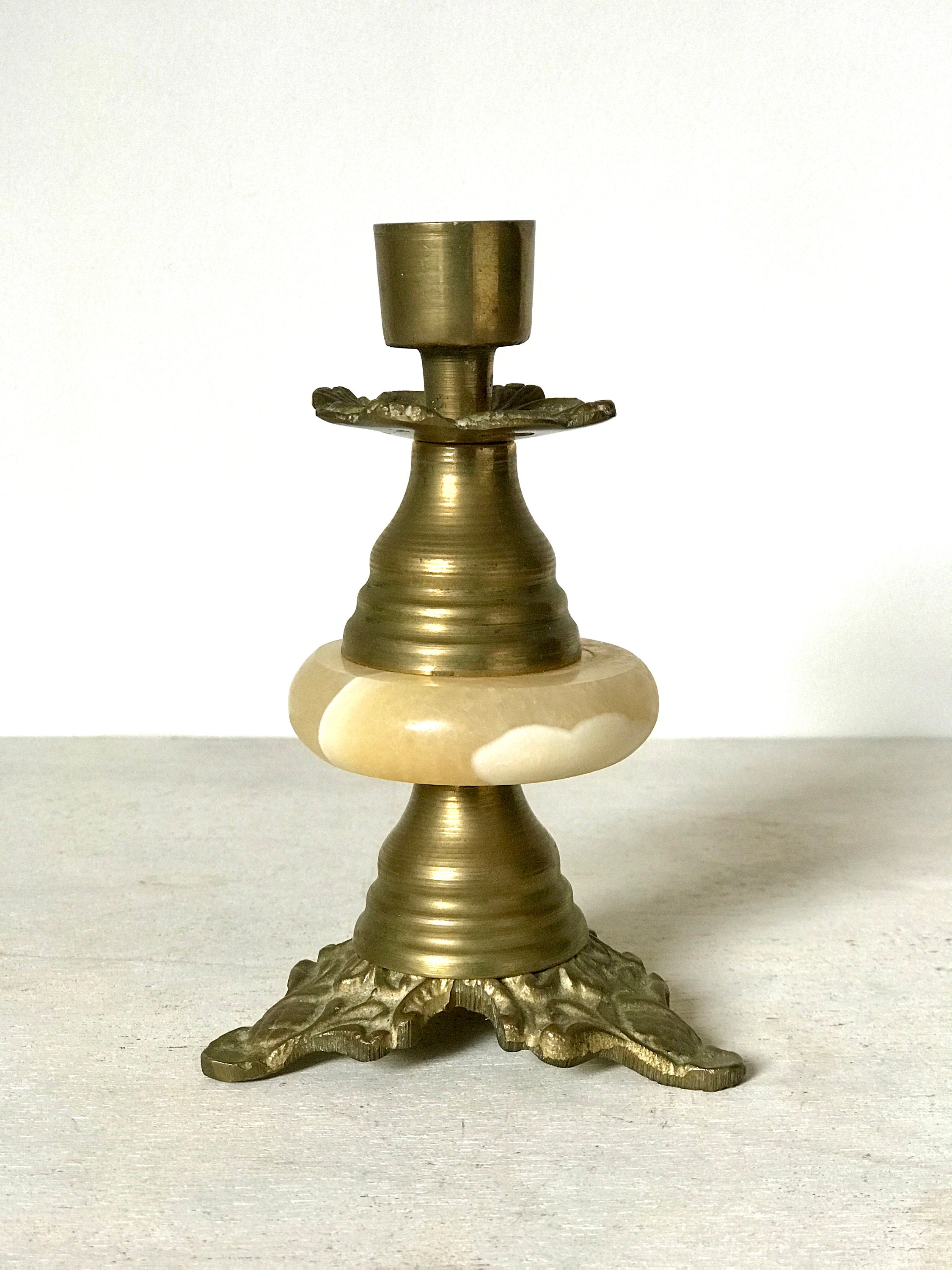 ITALIAN CANDLE HOLDER / Brass / Candelstick / Candleholder / Etsy
