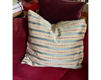 VINTAGE FRANZÖSICHER KISSEN / Kissenbezug / Textil / Handgemacht / Wohndekor / Französischer Stoff / Dekokissen / Kissenbezug / Streifen Floral