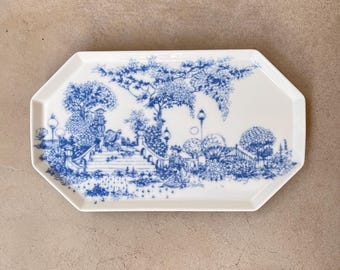 Björn Wiinblad Rosenthal Plate: German Vintage Porcelain, Blue & White