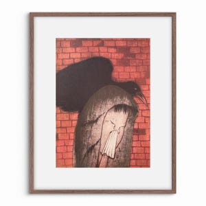PAGINA ORIGINALE DEL LIBRO / Pagina di un libro d'epoca / Fiaba cinese / Decorazione murale / Carta vecchia / Anni '60 / Illustrazione di Eva Bednarova
