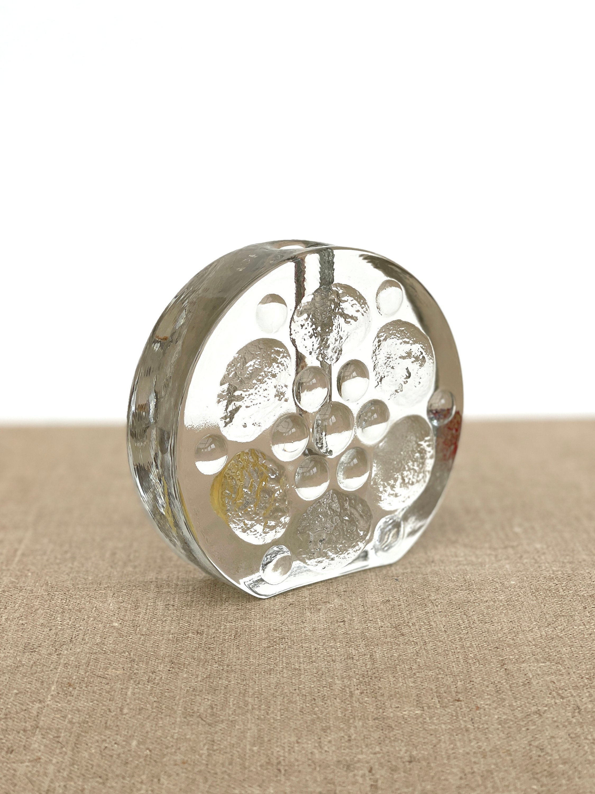 Vase Walther Design/Vase en Verre Design Heiner Dusterhaus Milieu Du Siècle Moderne Moderniste Année