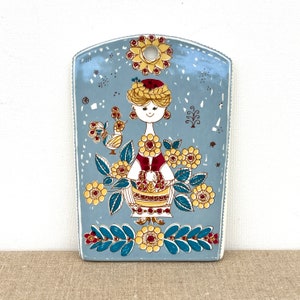 NORWEGIAN VINTAGE PLAQUE / Inger Waage design / 60s / Stavangerflint / Made in Norway / Tourist / Ceramic wall hanging / Made in Norway