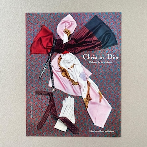 ANUNCIO ORIGINAL DE DIOR / Página de revista vintage / Coleccionable / Mediados de siglo / Decoración de pared / Arte mural / Papel antiguo / Póster publicitario / Moda femenina francesa