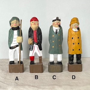 WOODEN CARVED SEAMAN / Sailor / Sculpture / Nautical theme / Home decor / Folk art / Rustic / Vintage / French / Figurine / Hand carved