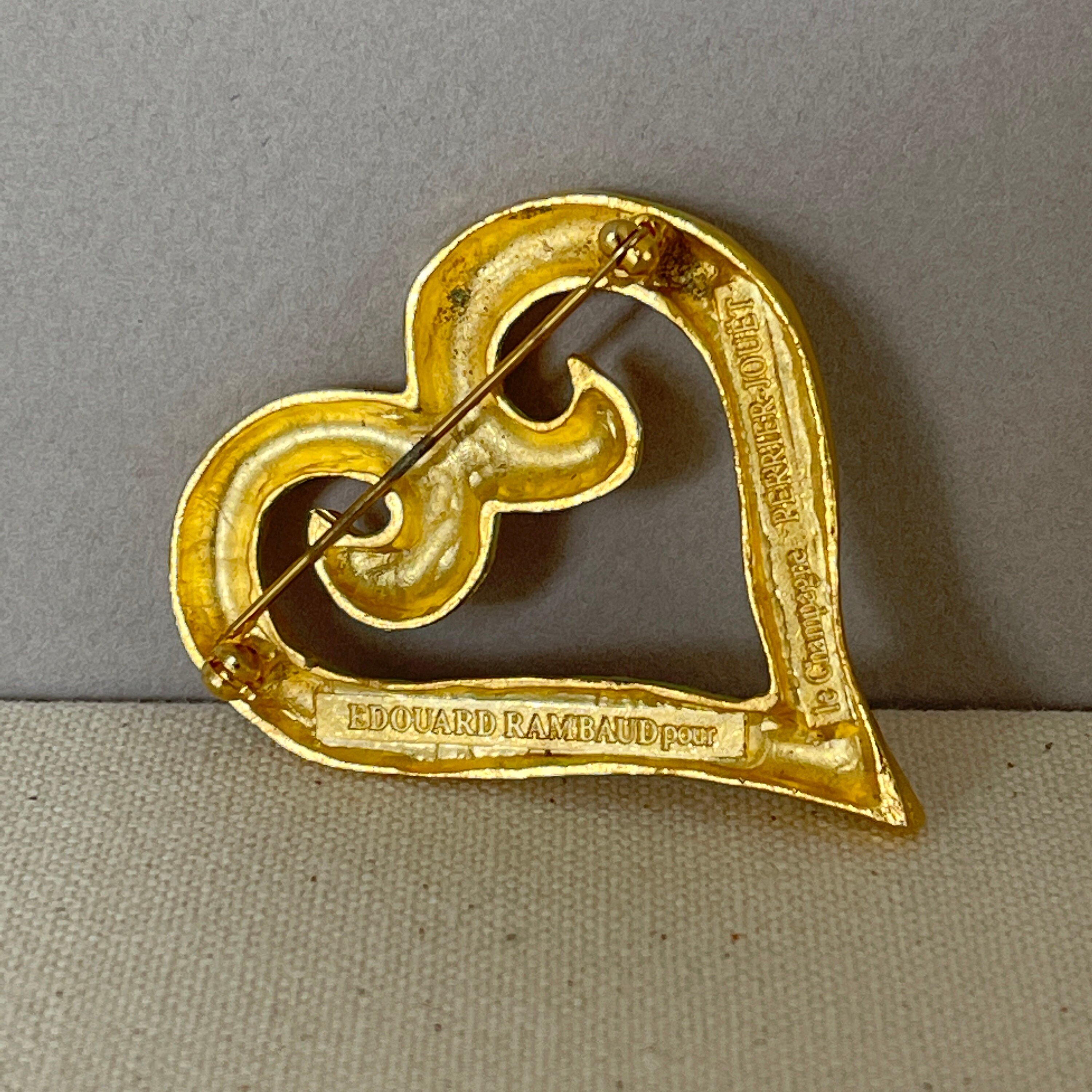 EDOUARD RAMBAUD BROOCH / French Vintage Bijoux / Champagne Perrier