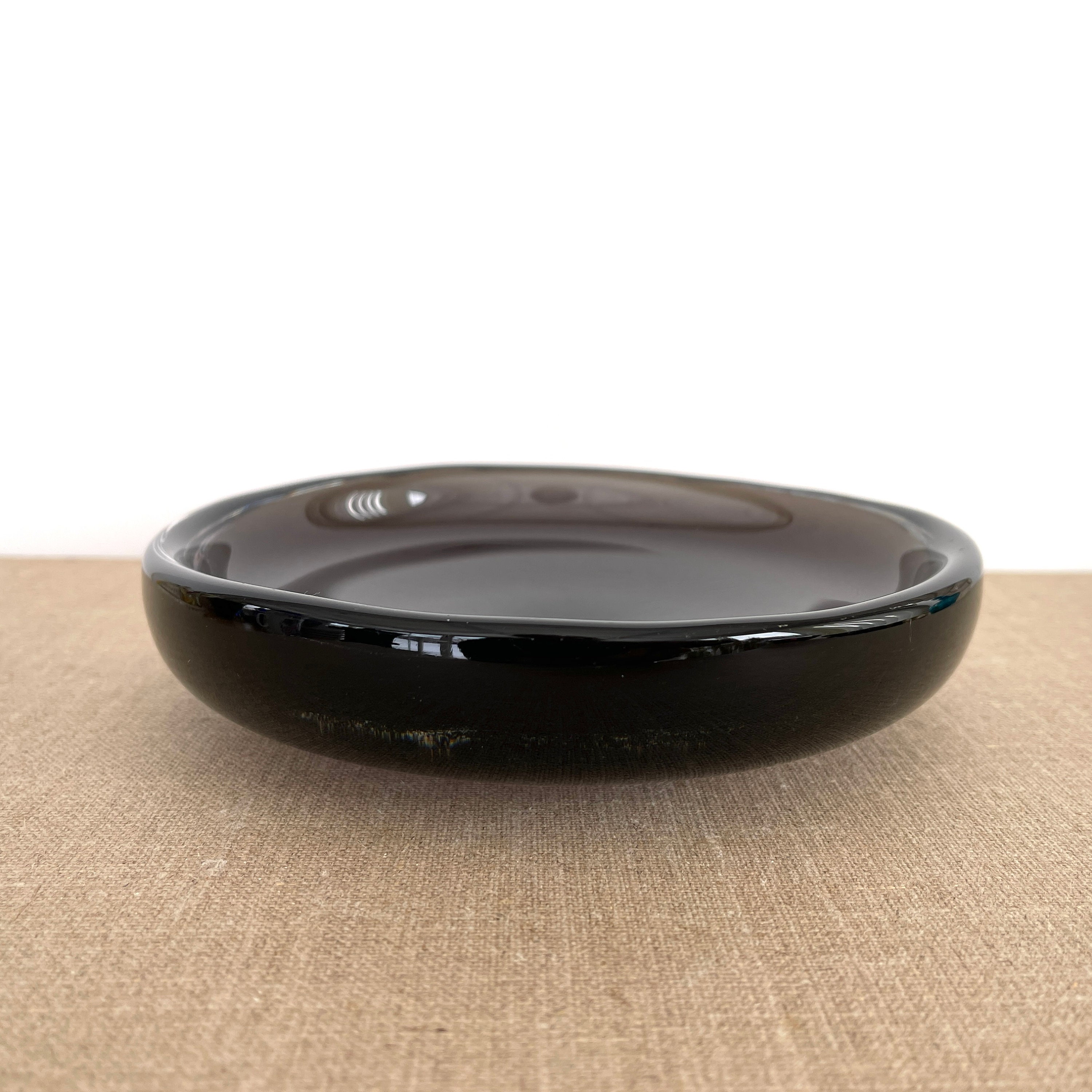 Bol en Verre Suédois/Assiette Verre d'art Milieu Du Siècle Moderne Vintage Décoration Intérieure Obj