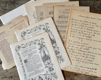 French Ephemera Paper Pack: vintage boekpagina&#39;s, illustraties (34 pagina&#39;s)