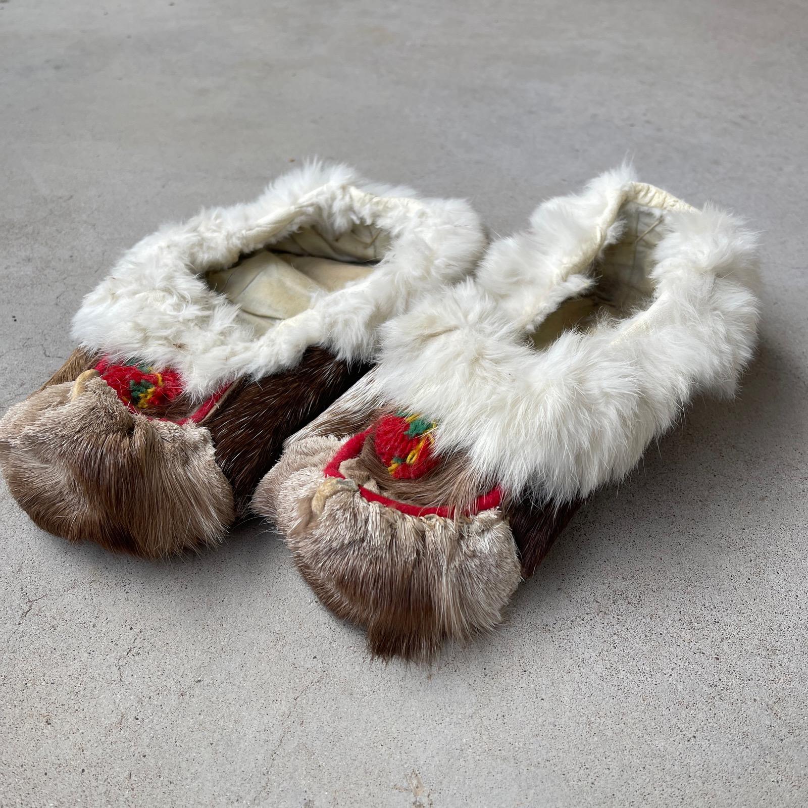 SAAMI VINTAGE SHOES / Indoor Slippers / Reindeer Fur / Hand  display picture 3