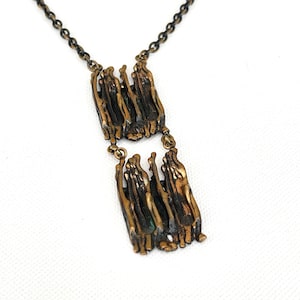 PENTTI SARPANEVA NECKLACE / Bronze pendant / Modernist / Mid Century / 60s / 70s / Finland / Vintage necklace / Designer