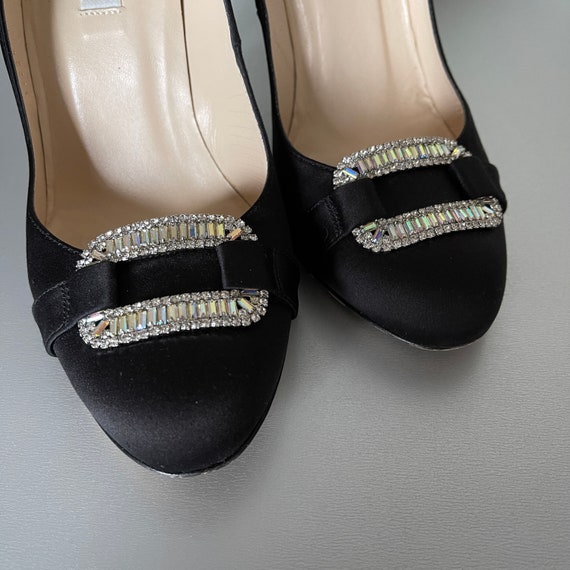 L.K. BENNETT shoes / High heels / Black satin / G… - image 2