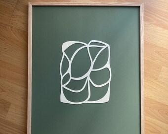 Original work - Green Shapes - Papercut - 40x50