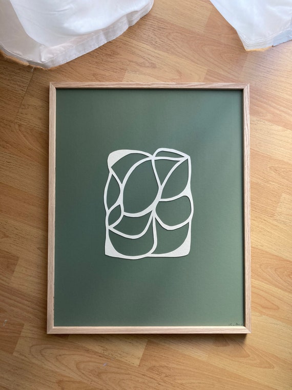 Original work - Green Shapes - Papercut - 40x50