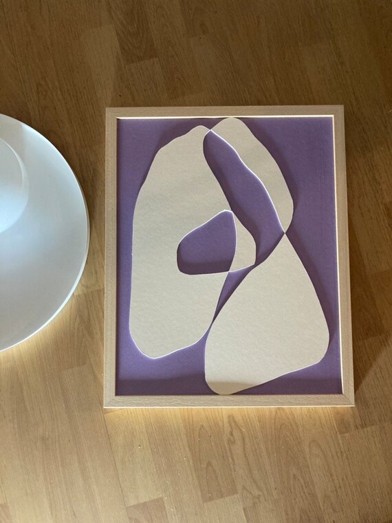 Original work - Lilac Shapes - Papercut - 40x50