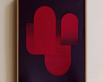 Original work - Red Gradient Shapes - Papercut - 60x80