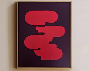 Original work - Red Shapes - Papercut - 40x50