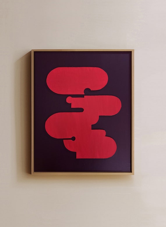 Original work - Red Shapes - Papercut - 40x50