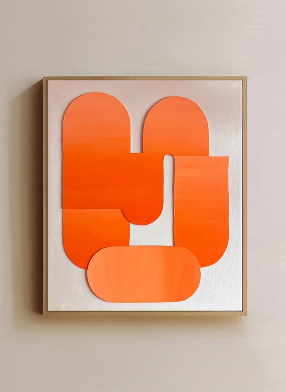 Original work - Orange Shapes - Papercut - 50x60