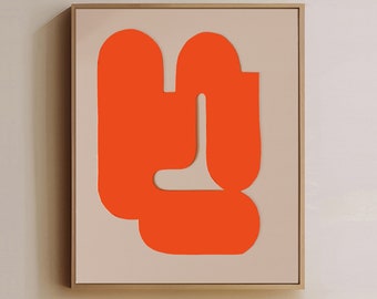 Originalarbeit - Orange Shapes II - Papercut - 40x50