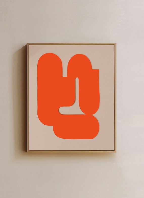 Original work - Orange Shapes II - Papercut - 40x50