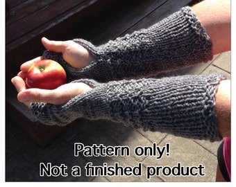 Claire Mitts PATTERN, Fingerless Gloves, Handmade, Knit, Wrist Warmers, Texting Gloves, Arm Warmers