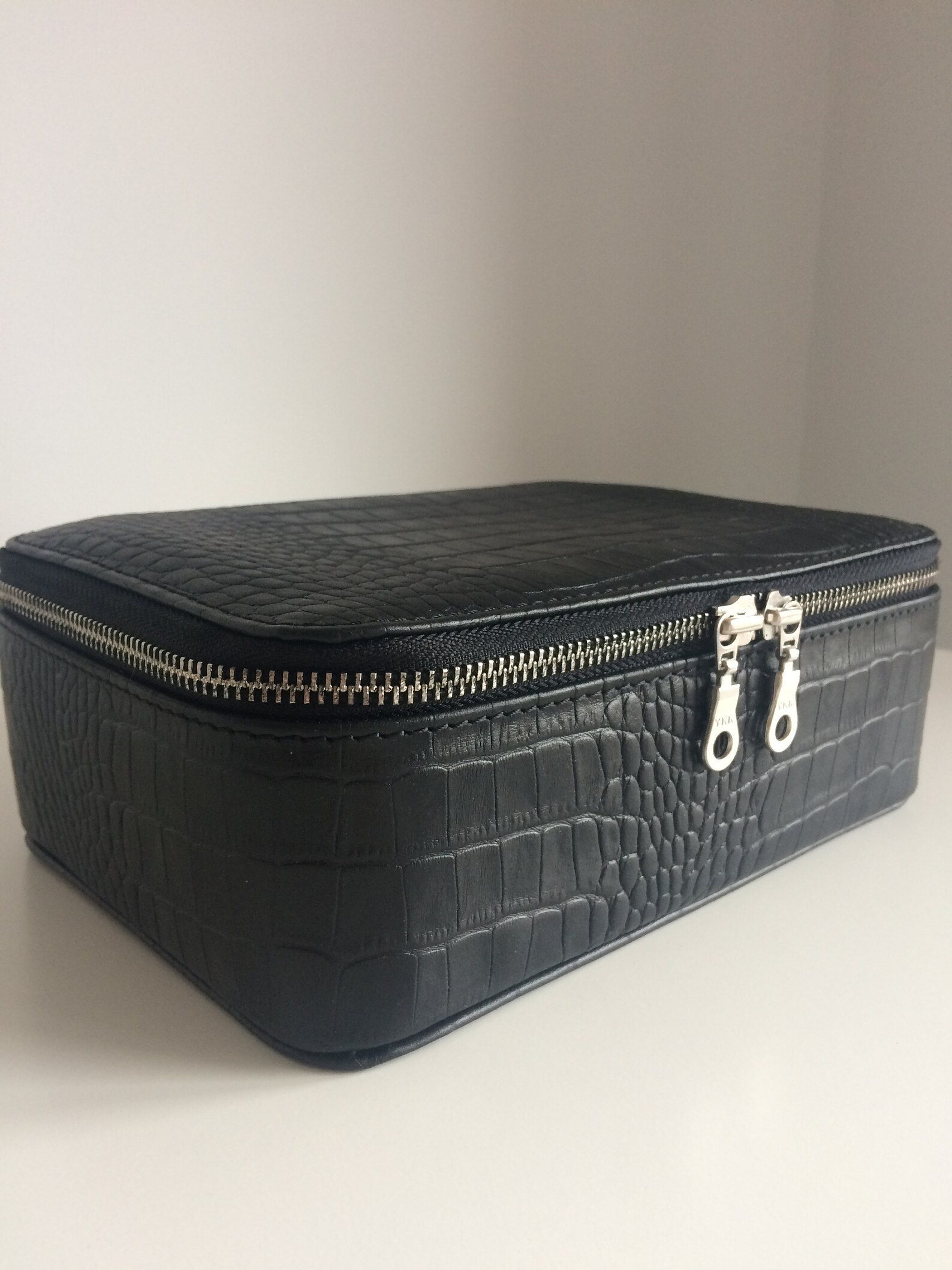 Makeup Organizer Black Leather Cosmetics Storage Case Makeup Etsy