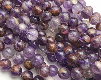 Purple Phantom Quartz Beada, Round Beads, Gemstone Beads, Wholesale Beads, Jewelry Supplies, 8mm, 10mm