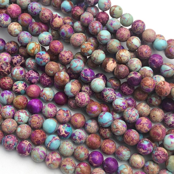 Purple Bu Sea Sediment Jasper Beads,Gemstone Beads, Jewelry Supplies 4mm 6mm 8mm 10mm