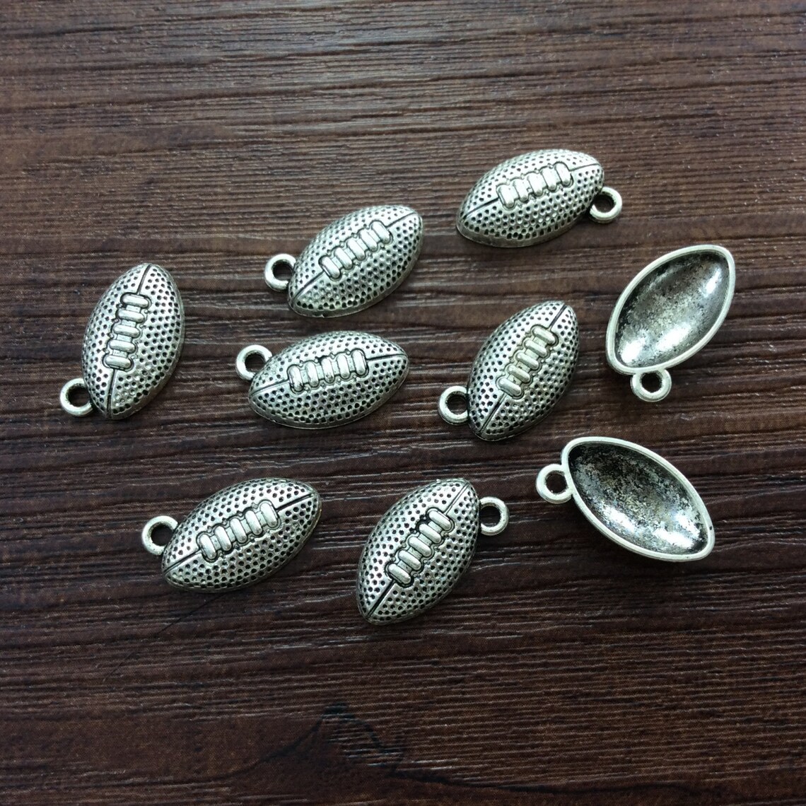 50pcs 1117mm Antique Silver Rugby Charms Rugby Football Etsy
