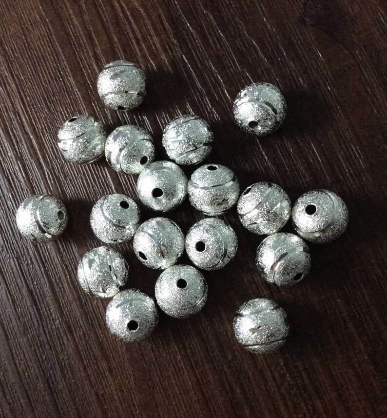 50pcs Laser Cut Silver Plated Metal Beads Metal Beads Metal Etsy