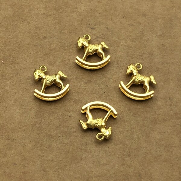 50pcs Gold Trojan Horse Charms, Metal Beads, Jewelry Findings, 14x14mm
