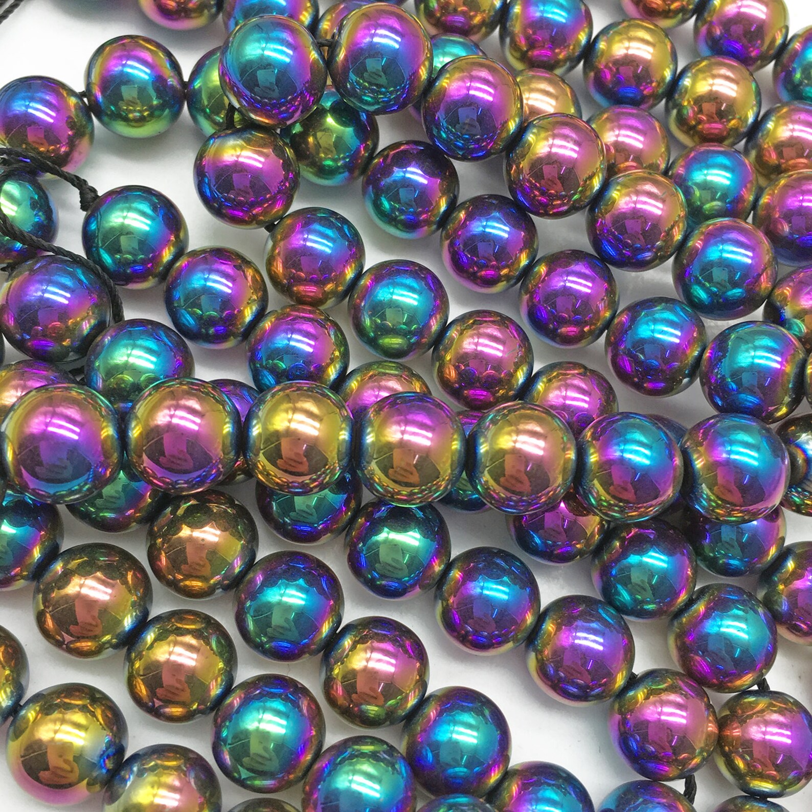 8mm 10mm Rainbow Hematite Beads Hematite Jewelry Wholesale Etsy