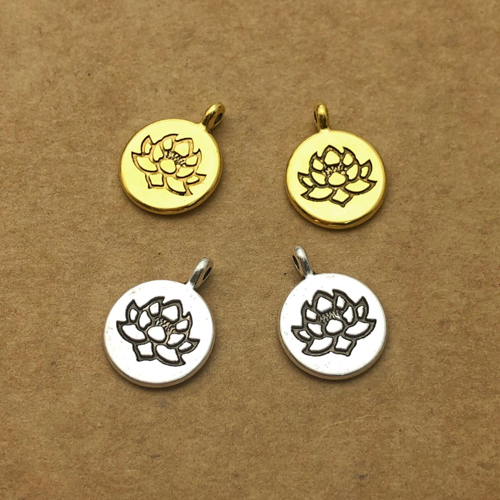 30pcs Lotus Flower Charms Lotus Flower Pendant Lotus Etsy Sweden