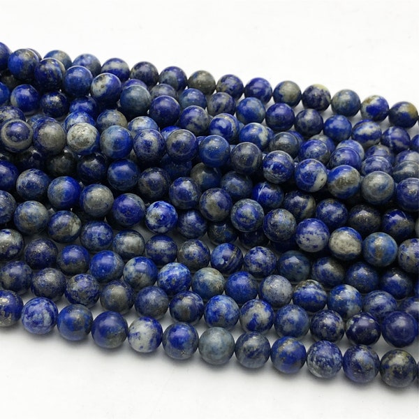 Lapis Lazuli Beads, Navy Blue Beads, Round Beads, Gemstone Beads, 6mm, 8mm, 10mm
