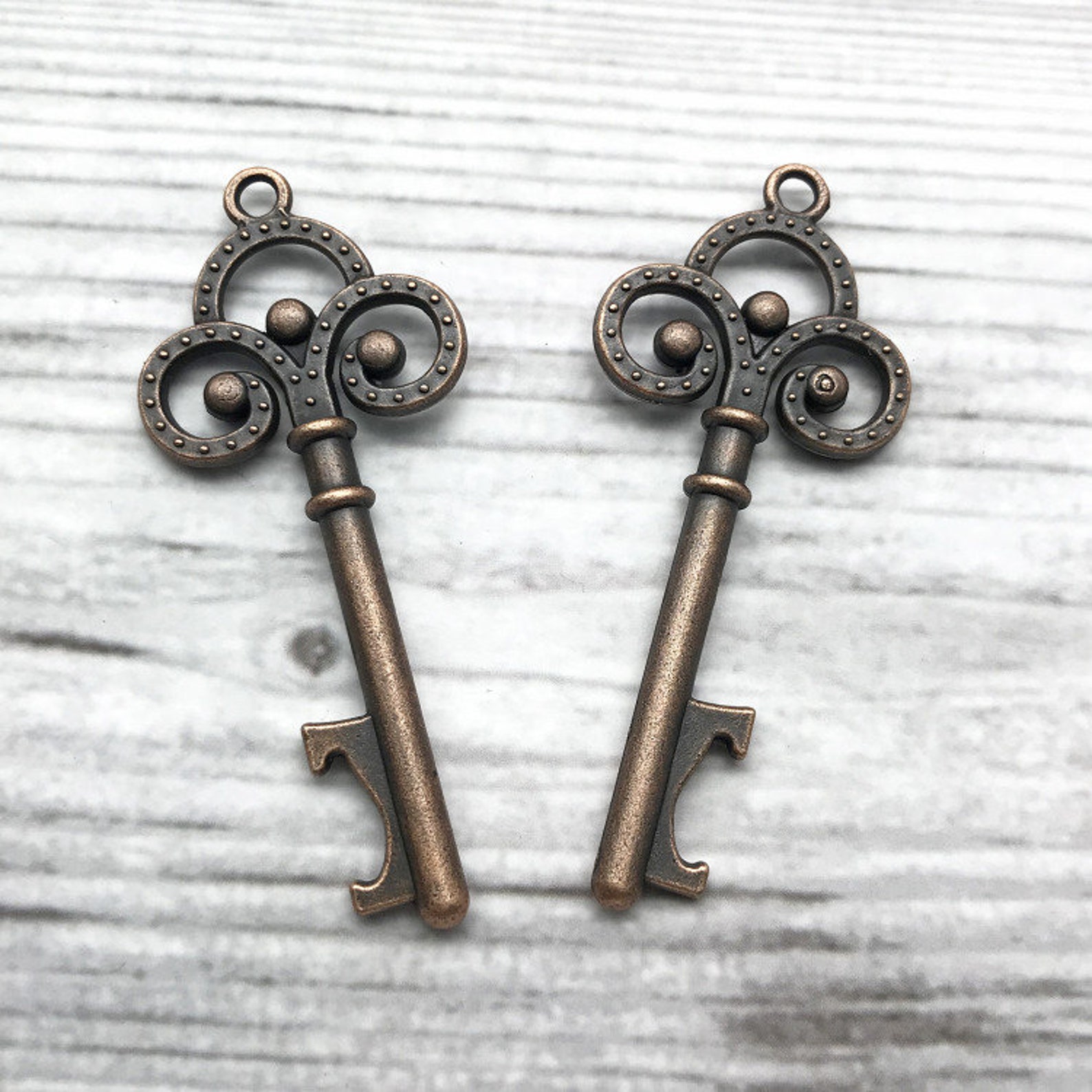 10pcs Antique Copper Key Charm Key Pendant Jewelry Supplies Etsy