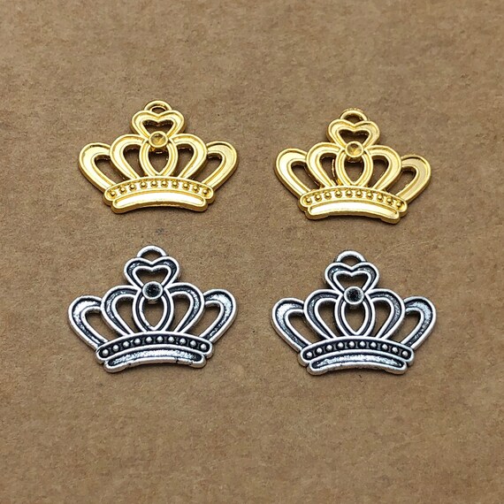50pcs Crown Charms Crown Pendants Jewelry Supplies 18x23mm Etsy