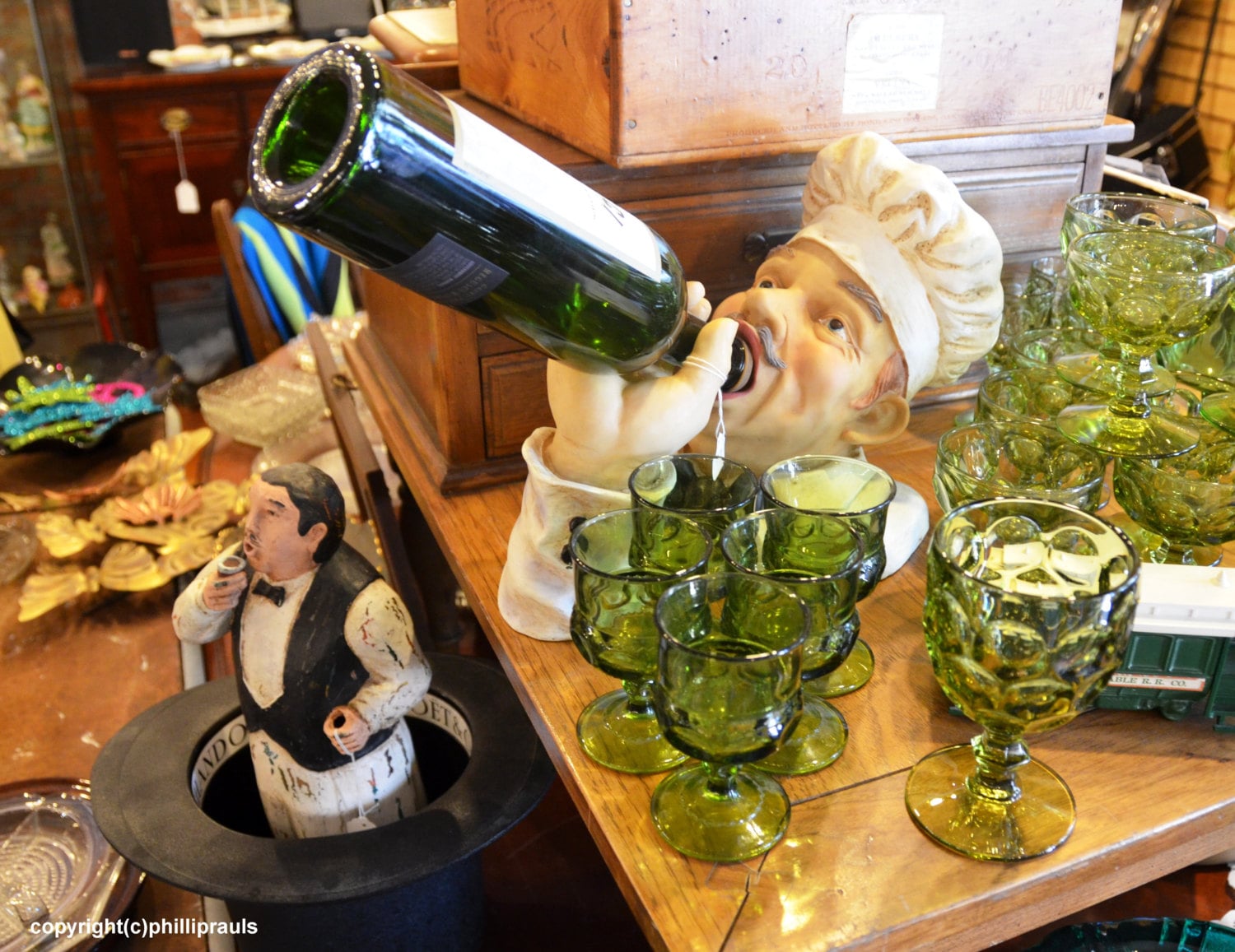 Drinking chef wine bottle holder sale