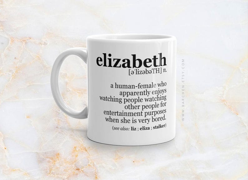 Custom Name Definition Dictionary Mug White Cup Mug Modern Etsy
