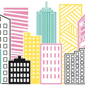 Printable Supergirl Buildings, Printable Party Decor, SUPERHERO Buildings, Kids Birthday, Girl ...