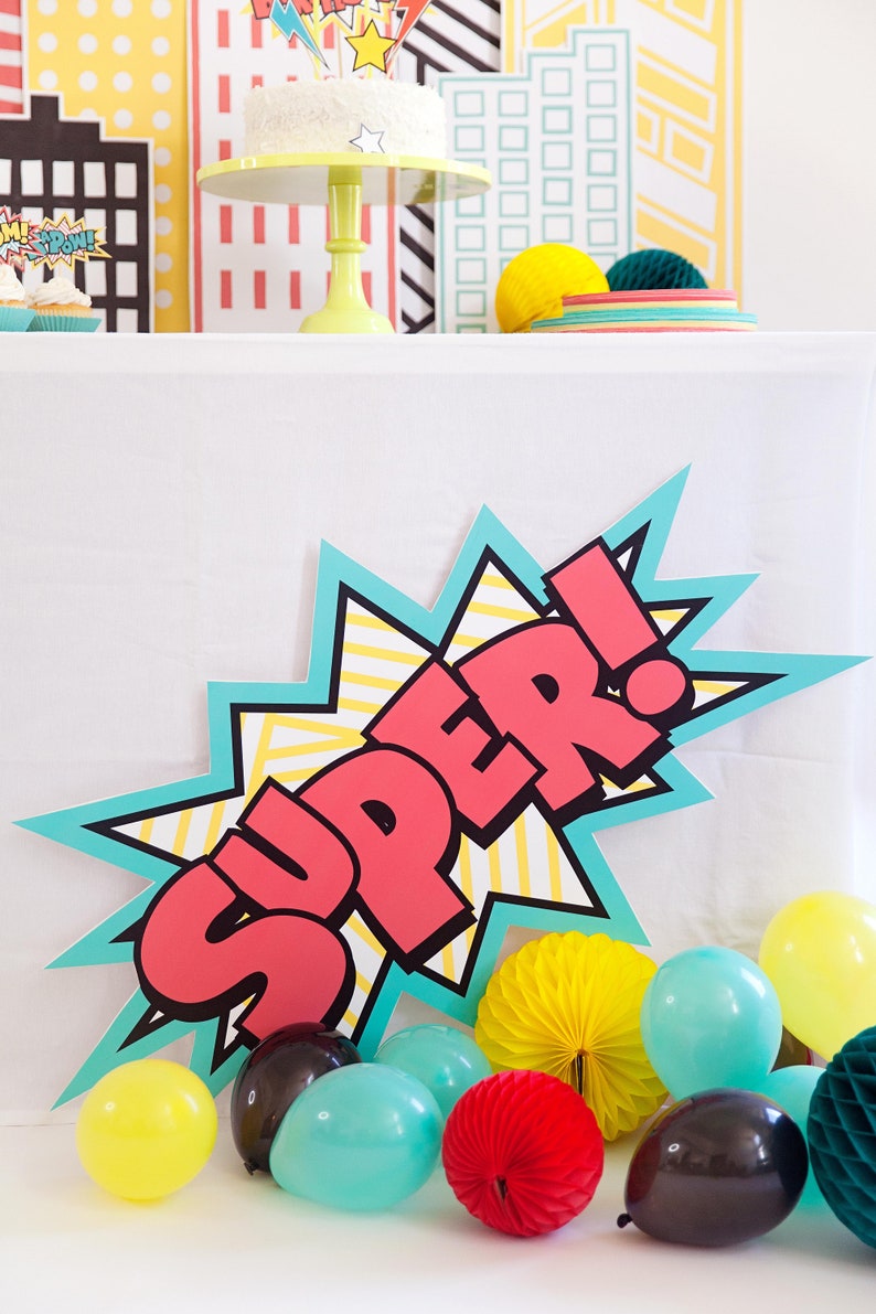 SUPERHERO party pack, printable party decor, superhero birthday party, image 6