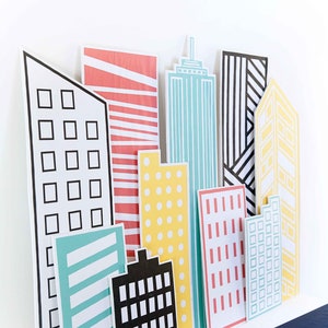 Printable Superhero Buildings Printable Party Decor SUPERHERO Printable Superhero Buildings Printable Party Decor SUPERHERO