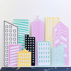 Printable Supergirl Buildings, Printable Party Decor, SUPERHERO Buildings, Kids Birthday, Girl ...