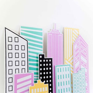 Printable Supergirl Buildings, Printable Party Decor, SUPERHERO Buildings, Kids Birthday, Girl ...