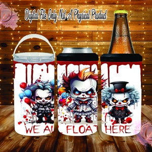 Digital File - Cute Creepy It Clown Tumbler, 4in1 16oz Can Cooler PNG