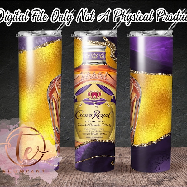 Digital File - Crown Royal 20oz Skinny Tumbler PNG Template, Straight and Tapered