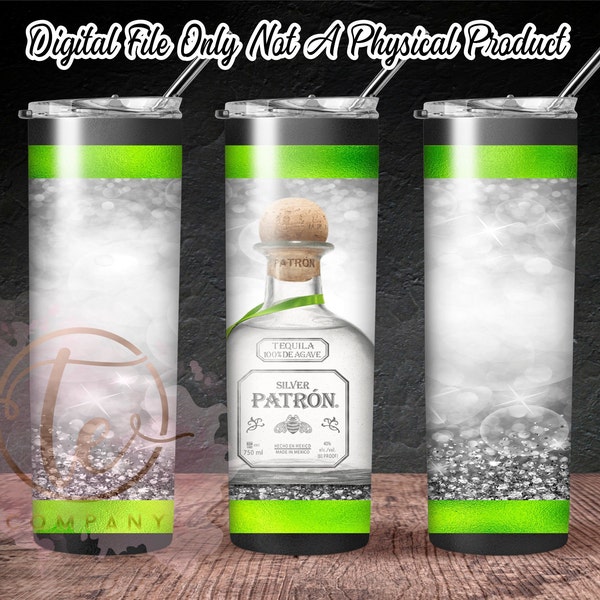 Digital File - Patron Tequila 20oz Skinny Tumbler PNG Template Straight and Tapered