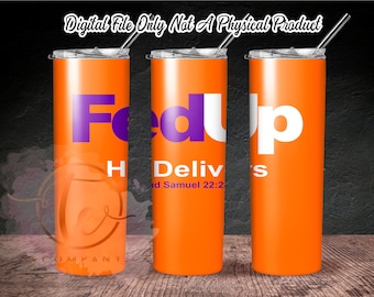 Archivo digital - FedUP FedEX Style 20oz Skinny Tumbler PNG Plantilla recta y cónica