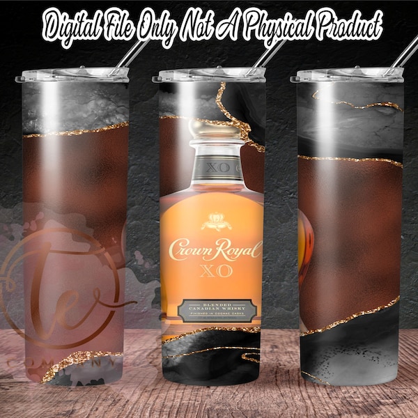 Digitaal bestand - Crown Royal XO 20oz Skinny Tumbler PNG-sjabloon recht en taps toelopend