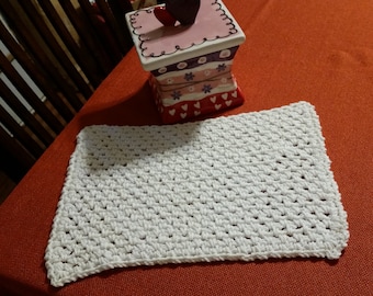 Geburtstagsgeschenke für sie, gehäkeltes Geschirrtuch aus Baumwolle, handgefertigtes Geschirrtuch, Geschenke für Mama, Recycling und Wiederverwendung, Sommerweiße Küche, hergestellt in Michigan.